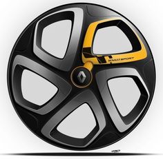 an image of a black and yellow wheel