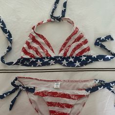 Venus Bikini Sold Out In Bottoms & Bigger Bust Sizes. Perfect For July 4th! (Not Separating) Nwot Fast Shipping & Firm On Price Unless Bundle. Bikinis Venus, Venus Star, Big Bust, July 4th, Womens Swim, Red Blue, Red And Blue, Swimming, Stripes