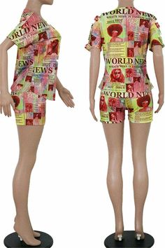 Get double the fun with our two-piece sets! Coordinate & make your outfit choice stress free. and totally on fleek. You can even mix and match your pieces.Details:Printed designComfortable stretch fabricSpecifications:Fabric: polyester fabricSize: please check measurements carefullyPlease allow 0.5-1″ difference due to manual measurementDifferent monitor settings means colors may differ slightly1″ = 2.54cmSizeLengthBustWaistHipS24.4″+15.0″38.2″26.0″34.7″ Fun Fitted Multicolor Sets, Fitted Fun Multicolor Sets, Trendy Summer Two-piece Set, Trendy Two-piece Set For Summer, Trendy Two-piece Summer Set, Trendy Printed Sets For Spring, Trendy Printed Spring Sets, Fun Cotton Sets With Graphic Print, Fitted Multicolor Print Summer Sets