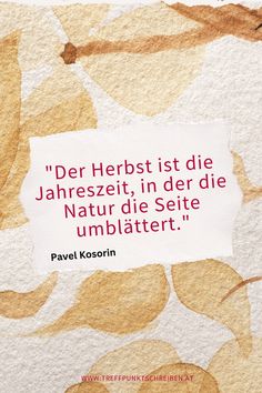 a piece of paper with the words'der herbst ist die jahrezeit,