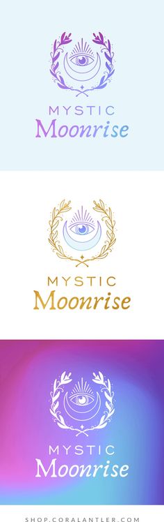 three different logos for mystic moonrise