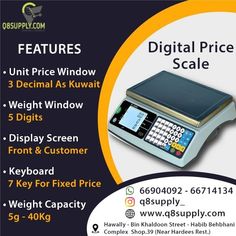 an advertisement for a digital price scale