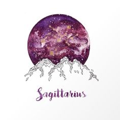 a watercolor painting of mountains with the word sagittamus written below it