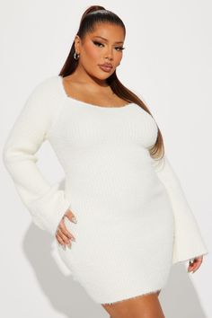 Available In Lavender And Cream. Cozy Sweater Mini Dress Sweetheart Neckline Long Sleeve Stretch Dress Length = 33" 64% Polyester 36% Acrylic Imported California Proposition 65 WARNING: Cancer and Reproductive Harm - www.P65Warnings.ca.gov. | Amirah Cozy Sweater Mini Dress in Cream size 3X by Fashion Nova Sweetheart Neckline Long Sleeve, Sweater Mini Dress, Dress Sweetheart Neckline, Mini Sweater, Mini Sweater Dress, Cozy Sweater, Stretch Dress, Cream Dress, Cozy Sweaters