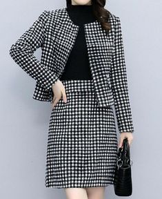 Black Skirt Suit For Business, Black Long Sleeve Skirt Suit For Office, Black Office Lady Skirt Suit For Business, Tailored Black Skirt Suit For Fall, Spring Office Lady Skirt Suit, Black Office Lady Skirt Suit, Casual Fall Skirt Suit For Work, Black Skirt Suit For Office Wear In Fall, Elegant Winter Career Skirt Suit