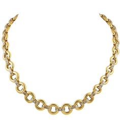 Cartier Gold Diamond Chain | 1stdibs.com Formal Diamond Necklace With Gold Chain, Formal Round Diamond Necklace With Gold Chain, Gold Cartier Necklace With Polished Finish, Formal Diamond Link Necklace With Gold Chain, Formal Gold Chain Link Diamond Necklace, Formal Gold Link Diamond Necklace, Gold Diamond Round Chain Necklace, Gold Diamond Necklace With Round Chain, Timeless Gold Cartier Necklace