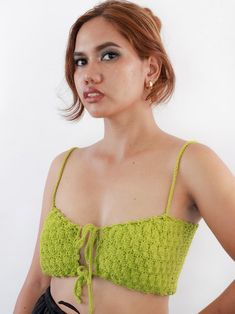 Green Cropped Crochet Top For Spring, Fitted Green Crochet Top For Summer, Fitted Green Crochet Sleeveless Top, Green Fitted Cropped Crochet Top, Fitted Green Cropped Crochet Top, Green Fitted Sleeveless Crochet Top, Fitted Green Sleeveless Crochet Top, Green Crochet Summer Crop Top, Green Cropped Crochet Top For Summer