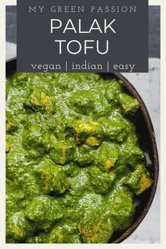 Indian Spinach, Indian Curry, Idee Pasto Sano, Tofu Recipes, Vegan Dinner Recipes, Delicious Vegan Recipes, Vegan Eating, Vegan Dishes