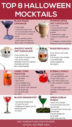 the top 8 halloween cocktails to drink this year info is in english and spanish