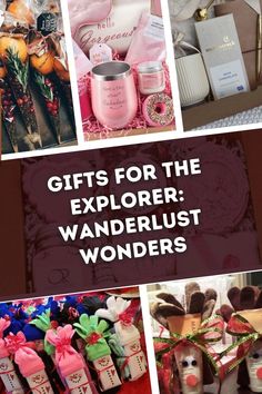 gifts for the explorer wanderlust wonderrs are on display in this collage