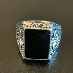 Condition: 100% Brand New And High Quality Material: S925 Silver, Obsidian Stone S925 Stamped Inside The Ring Main Stone: Obsidian Stone Size: 7 Same As Pictures Gender: Woman Package: 1x Ring #Obsidianring #S925ring #Obsidianjewelry #Womanring #Rings Black Sterling Silver Jewelry For Formal Occasions, Classic Black Sterling Silver Rings, Classic Black Jewelry With Stone Setting, Black Sterling Silver Jewelry Stamped 925, Classic Black Nickel-free Ring, Black Sterling Silver Jewelry With Stone Setting, Hallmarked Black Sterling Silver Rings, Black Obsidian Rings For Gift, Elegant Obsidian Ring Jewelry