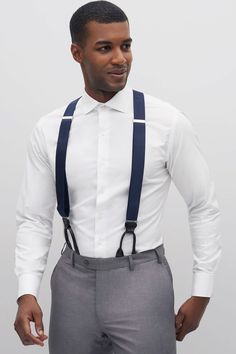 These grosgrain suspenders (the s is silent, yall) will give your guys a posh air. They are handmade from 100% woven silk with a Y-shaped elastic back. One size fits all, so you dont even have to worry about getting measurements for your bridesdudes or groomsmen. Orders for these suspenders are fulfilled by our friends at SuitShop. Classic Suspenders For Suit And Tie At Party, Classic Fitted Belts And Suspenders For Business, Fitted Belts And Suspenders For Summer Party, Classic Formal Adjustable Belts And Suspenders, Elegant Formal Belts And Suspenders With Adjustable Straps, Classic Fitted Business Belts And Suspenders, Classic Fitted Belts And Suspenders With Adjustable Straps, Elegant Belts And Suspenders With Adjustable Straps For Business, Elegant Adjustable Straps Belts And Suspenders For Business