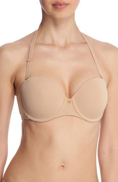 Soft foam contour cups disappear under clothes in this convertible underwire bra that lifts, shapes and supports. Removable, adjustable straps 86% nylon, 14% elastane with 47% nylon, 45% rayon, 8% elastane trim Hand wash, line dry Imported Micro-elastic Underwire Bra With Removable Pads, Underwire Bra With Removable Pads And Micro-elastic Fit, Elegant Full Coverage Bra With Removable Straps, Push-up Bra With Removable Straps, Elegant Bra With Removable Pads And Adjustable Fit, Elegant Adjustable Bra With Removable Pads, Adjustable Underwire Bra, Underwire Bra, Convertible