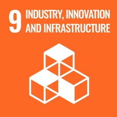 an orange background with the words 9 industry, innovation and infrastructure written in white on it