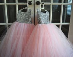 Flower Girl Dress Blush Pink Tulle and Rose Gold Sequins | Etsy Flower Girl Dresses Navy, Silver Dresses, Dress Blush Pink, Peach Blush, Rose Gold Sequin, Pink Dresses, Ballet Pink, White Tulle, Full Length Dress