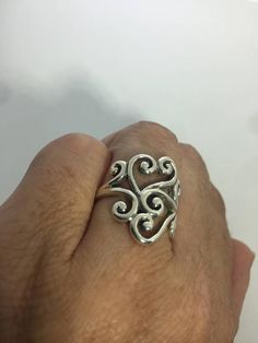 Vintage 1970's 925 Sterlin Silver Flower #jewelry #ring @EtsyMktgTool http://etsy.me/2yQTMsO Silver Vintage Flower Ring For Gift, Vintage Silver Flower Ring Gift, Vintage Silver Flower Ring For Gift, Unique Pierced Rings For Gifts, Silver Filigree Flower Ring As Gift, Silver Filigree Flower Ring Gift, Antique Filigree Ring Stamped 925, Antique Filigree Ring Stamped 925 As Gift, Unique Silver Filigree Ring For Anniversary