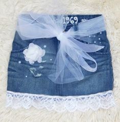 Girls Jean Skirt Distressed Denim Skirt for Baby Girls Jean | Etsy Cute Fitted Denim Skirt, Cute Denim Blue Skirt, Jojo Siwa Outfits, Jojo Bows, Lace Jeans, Summer Play, Dance It Out