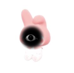 an eyeball is shown in the shape of a bunny