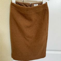 Thick Wool Skirt, Fully Lined, Classic Camel Color, Perfect For Professional Work Wear. Tasteful Slit In The Back. Flattering Seams. Brand Knew Without Tags. Short Faux Fur Jacket, Stewart Tartan, Plaid Pencil Skirt, Tweed Pencil Skirt, Knee Length Skirt Pencil, Leopard Print Jacket, Pencil Skirt White, Thick Wool, Pink Bodycon Dresses