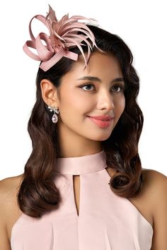 PRICES MAY VARY. Material: Polyester and feathers. Size: One size fits most with hair clip and pin. Design: Composed of ribbon knot and elegant feathers, the fascinator is gentle and romantic with a touch of liveliness, which will definitely add a distinctive glamour to your overall outfit. Feature: Ribbons and feathers are interspersed to form this gorgeous fascinator. Pin and hair clip allow you to wear it as you want. It's time to add it to your collection. Occasion: Perfect for wedding, tea Wedding Hats For Mother Of The Bride, Chic Pink Fascinator With Short Brim, Hatinators Fascinators, Pink Feminine Fascinator For Kentucky Derby, Elegant Blush Fascinator For Party, Chic Pink Short Brim Fascinator, Pink Vintage Fascinator For Kentucky Derby, Fascinator Hats Outfit, Derby Attire