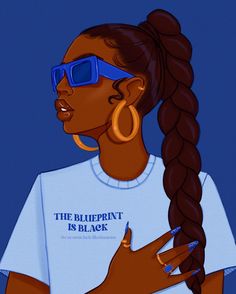 The Blueprint, The Source, Black Aesthetic, Cartoon Art, African American, Illustrator, Art Painting, Blue, Instagram