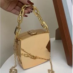 Gold Lock Chain Gold Satchel Bag Brand New Still In Plastic Classy Aesthetics, Lock Chain, Studded Handbag, Black Leather Satchel, Chain Gold, Satchel Purse, Purses Michael Kors, Satchel Handbags, Dooney & Bourke