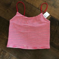 Red Striped Cami Crop Top From Pacsun, Size Small Worn Twice Super Cute! *Not Nwt Trendy Red Tank Top For Summer, Red Casual Tank Top For Summer, Red Fitted Tank Top For Summer, Fitted Red Tank Top For Summer, Red Stretch Tank Top For Vacation, Red Fitted Tank Top For Vacation, Casual Red Tank Top For Vacation, Fitted Red Tank Top For Vacation, Red Cotton Tank Top For Summer