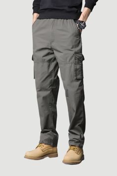 Waist Type: MID Thickness: Midweight Style: Normcore/Minimalist Pant Style: Cargo Pants Material: Cotton Length: Full Length Item Type: Full Length Gender: MEN Front Style: Flat Fit Type: Regular Fabric Type: Broadcloth Decoration: Pockets Closure Type: Elastic Waist Applicable Season: Spring and Autumn Applicable Scene: Casual Gray Baggy Cargo Pants For Outdoor, Gray Baggy Sports Pants, Baggy Gray Outdoor Pants, Baggy Gray Pants For Outdoor, Gray Cotton Pants For Outdoor, Gray Bottoms With Pockets For Outdoor Activities, Gray Cotton Outdoor Pants, Gray Cotton Cargo Pants For Outdoor, Gray Breathable Cotton Bottoms