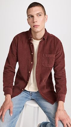 Portuguese Flannel Lobo Bordeaux Corduroy Button Down Shirt | SHOPBOP Men’s Flannel Shirt Outfit, Winter Corduroy Shirt With Button Closure, Fall Button-up Shirt With Corduroy Collar, Fall Corduroy Shirt With Button Closure, Winter Cotton Shirt With Button Cuffs, Classic Fall Corduroy Shirt, Fall Corduroy Shirt With Pockets, Classic Fall Shirt With Corduroy Collar, Classic Corduroy Shirt With Pockets