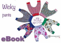 an advertisement for baby's bibs and pants with the words wicky jerseyhose