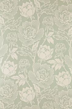 an image of a wallpaper with flowers on it and the words, farrow & ball online exclusively crafted by anthropologe