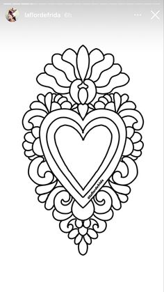 a heart with an ornate design on it