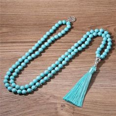 Hot Item *108 Pcs 8mm Natural Turquoise Necklaceturquoise Howlite - Connecting. Promotes Emotional Awareness. Connecting To One’s Higher Self. Enhances Friendship, Love, Communication, And Loyalty. *Mala Necklace Size Perimeter110cm(43in) Tassel Length:8cm100% Handmade Was Knotted Between Each Bead. 108 Mala Beads Necklace Bracelet You Can Use It As A Wrap Bracelet Or A Necklace! 108 Is A Sacred Number,Commonly 108 Beads,A Symbol Of The Removal Of 108 Kinds Of Trouble. *Shipped In An Elegant Gif Turquoise Healing Crystal Necklace With Round Beads, Turquoise Gemstone Beads Crystal Necklace, Turquoise Spiritual Necklaces With 8mm Beads, Turquoise Beaded Necklace With 8mm Beads For Healing, Turquoise Beaded Necklaces With 8mm Beads For Healing, Spiritual Turquoise Necklace With 8mm Beads, Turquoise Round Beads Crystal Necklaces For Jewelry Making, Spiritual Turquoise Jewelry With 8mm Beads, Turquoise 8mm Beads For Jewelry Making