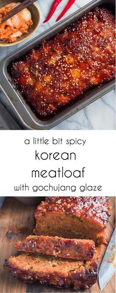 Korean Meatloaf, Gochujang Glaze, Pork Dishes, Meatloaf Recipes, Asian Cooking, Beef Dishes, Asian Dishes, Meat Dishes