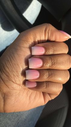 Ombré Short Square Nails, Ombre Overlay Nails, Ombre Pink Short Nails, Pink Ombre Nails Squoval, Neutral Ombre Nails Short Square, Short Square Pink And White Ombre Nails, Short Ombre Nails, Light Pink Acrylic Nails, Mom Nails