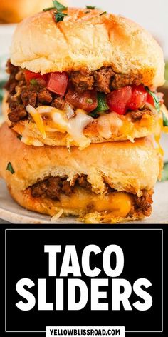 two taco sliders stacked on top of each other