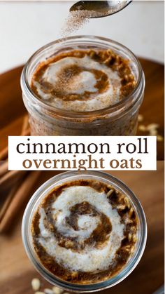 overnight oats Healthy Icing, Cinnamon Roll Overnight Oats, Oat Recipes Healthy, Overnight Oats Recipe Healthy, Overnight Oat, Oats Recipe, Overnight Oats Recipe