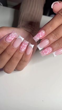 Pink Tropical Nails, Vacations Nails, Jamaica Nails, Nails After Acrylics, Holiday Acrylic Nails, Tropical Nails, French Tip Acrylic Nails, Pink Tropical