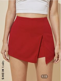 Red Skirt Outfits, Blouse Casual Fashion, Everyday Casual Outfits, Women Shorts, Girl Inspiration, Red Skirts, Skorts, Skirt Outfits, Look Fashion