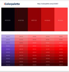 the color palette is shown in red, purple and black