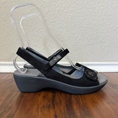 Nwob Naot Reserve Slingback Sandals In Black Leather Eu 42 Us 11-11.5 New Without Box! Never Worn! Elevate Your Style And Comfort With These Naot Reserve Slingback Sandals In Black Leather. These Sandals Are Perfect For Any Occasion, Whether It's For Travel, Workwear, Or Casual Occasions. The Hook And Loop Closure Provides A Secure Fit, While The Adjustable Strap Allows For A Customized Fit. The Low Block Heel And Cushioned Insole Provide All-Day Comfort, And The Breathable Lining Material And F Black Open Toe Slingback Pumps With Buckle, Black Open Toe Slingback Pumps With Buckle Closure, Black Wedge Heel Slingback Sandals With Buckle, Black Open Heel Sandals With Arch Support, Black Open Heel Shoes With Arch Support, Black Open Heel Heels With Arch Support, Black Slingback Heels With Cushioned Footbed, Black Closed Toe Slingback Sandals With Arch Support, Black Cushioned Slingback Sandals