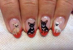 20 Alluring Nail Designs for Chihuahua Owners - Page 2 of 5 - The Dogman Chihuahua Nails, Chihuahua Nail Art, Dog Nail Art, Animal Nail Designs, Cat Nail Art, Finger Nail Art, Nail Pictures, Animal Nails, Fantasy Hair