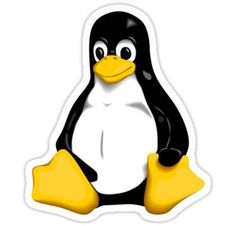 a black and white penguin sitting on top of a gray background with the words linux in front of it