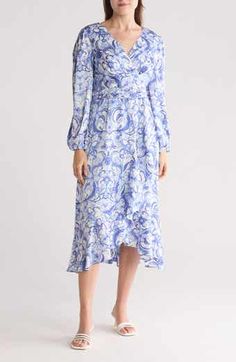 Kensie Floral Puff Sleeve Midi Dress | Nordstromrack Sunday Dresses, Puff Sleeve Midi Dress, Simple Sewing, Modest Dress, Floral Print Midi Dress, Print Midi Dress, Sleeve Midi Dress, Dress Shapes, Dress Ideas