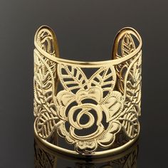 This cuff bracelet makes a standout addition to your bracelet collection. Featuring beautiful delicate cutout design for added style. Cuff is one size fits all. This piece is adjustable Party Wear For Women, Cheap Bracelets, Womens Bangles, Musical Jewelry, The Bangles, Wide Cuff Bracelets, Bangles Style, Adjustable Bangle, Engraved Bracelet