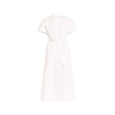 Cara Cara "Asbury" shirtdress features exaggerated cuffs and a self-tie waist Spread collar; button placket Short sleeves Side seam pockets Circle skirt Hem falls below the knee A-line silhouette Cotton Dry clean Imported Classic Midi Dress With Placket For Daywear, Elegant Cotton Dress With Cuffed Sleeves, White Short Sleeve Shirt Dress With Tie Waist, White Midi Shirt Dress With Tie Waist, White Daywear Dress With Belted Cuffs, Spring Dresses With Cuffed Sleeves For Daywear, Spring Office Dresses With Tie Fastening, Summer Shirt Dress With Belted Cuffs For Daywear, White Dress With Belted Cuffs For Daywear