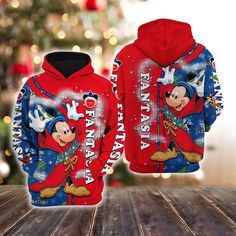 Get into the holiday spirit with our Mickey Fantasia Merry Christmas Xmas Vibes Hoodie! This 3D printed hoodie is the Xmas Vibes, Christmas Disney, Hawaiian Shirt Women, Trendy Hoodies, Tom Clancy, Christmas Hoodie, 3d Shirt, Hoodie Zip, Seasons Of The Year