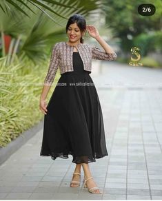 Jacket Kurthi Model, Aline Tops For Women, Frock With Coat For Women, Coat Model Kurtis, Frock With Shrug, Aline Frocks For Women, Frock With Coat, Frock With Jacket, Pleated Kurti Designs