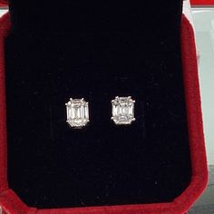 18k White Gold Illusion Earrings  Emerald Cut Genuine Earth Mined Diamonds  No Color enhancement or heat...Natural Diamonds VVS Clarity F-G in Color 18 Emerald Cut Diamonds set in Illusion Heads for 2ct. Look Beautiful High Quality Diamond Earrings  These Earrings are Gorgeous! Comes with Diamond Certification Emerald Cut Diamond Earrings, Emerald Cut Diamonds, Emerald Cut, Quality Diamonds, Natural Diamonds, Emerald, Diamond Earrings, Etsy Earrings, White Gold