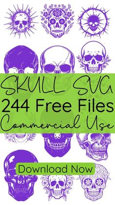 skull svg files for commercial use with the text, free files are included in this file